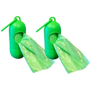 Standard Size Dog Waste Bags with 2-Leash Clip Dispensers - 50-Rolls (1000-Bags)