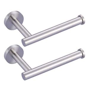 Wall-Mount Stainless Steel Toilet Paper Holder in Brushed Nickel 2-Pack
