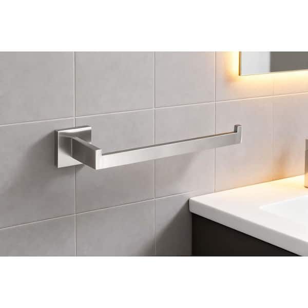 9-Piece Bathroom Hardware Set with Mounting Hardware in Brushed Nickel