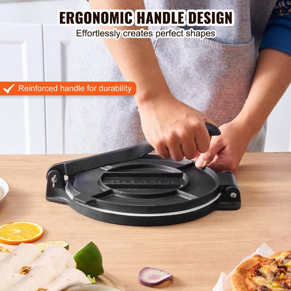 VEVOR 8 Inch Cast Iron Tortilla and Roti Press with Parchment Paper