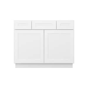 2-Drawer 42 in. W x 21 in. D x 34.5 in. H Ready to Assemble Bath Vanity Cabinet without Top in Shaker White