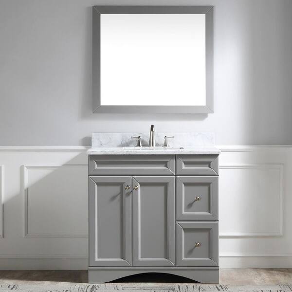 36-in Gray Single Sink Bathroom Vanity with White Cultured Marble Top –  Denali Building Supply