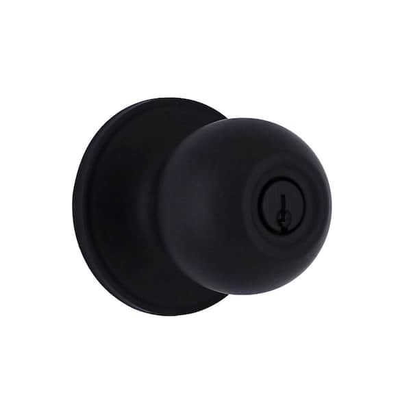 Ball Matte Black Keyed Entry Door Knob