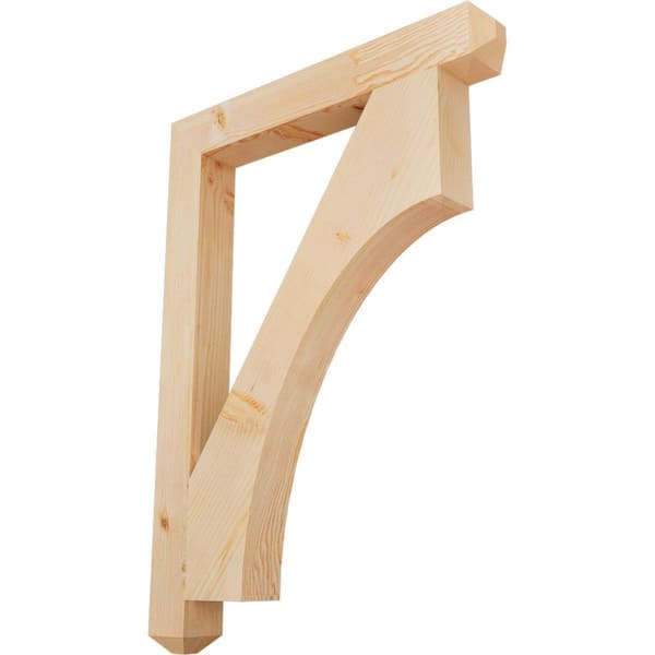 Ekena Millwork 3.5 in. x 44 in. x 32 in. Douglas Fir Westlake Craftsman Smooth Bracket