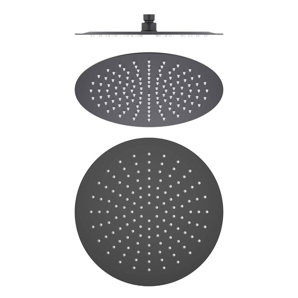 3-Spray Patterns with 1.75 GPM 12 in. Wall Mount Mist, Rain Fixed Shower Head with Pressure Balance in Matte Black price history on PriceWatchPro