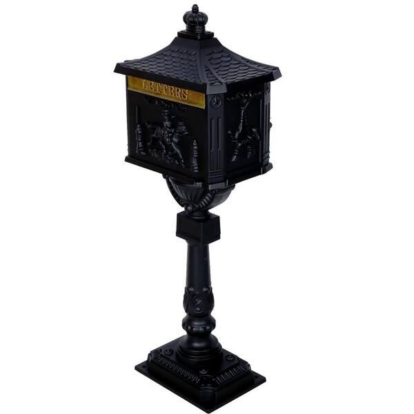 Afoxsos Cast Aluminum Outdoor Mail Box, Patio Garden Decor Postal