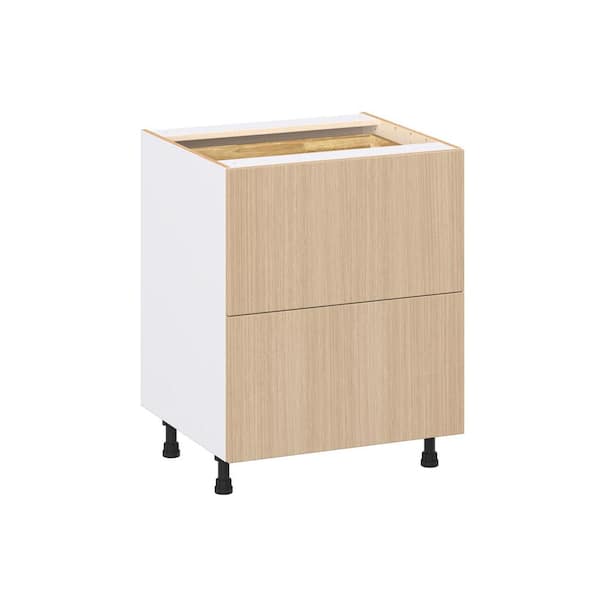 Timberline 27 in. W x 24.5 in. D x 34.5 in. H Assembled Shaker Drawer Base Kitchen Cabinet in Mojavi Oak with 3-Drawers