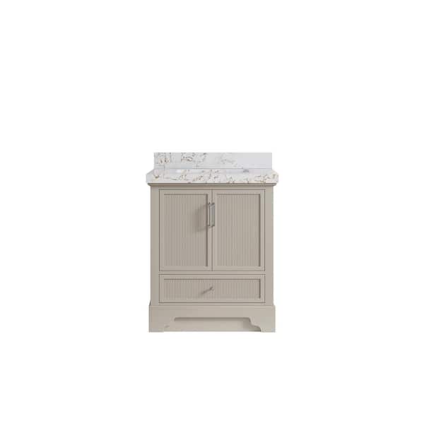 Willow Collections Alys 30 in. W x 22 in. D x 36 in. H Single Sink Bath Vanity Center in Fine Grain with 2 in. Viola Gold Top