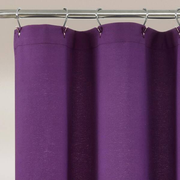Lush Decor 72 In X Linen On, White And Purple Shower Curtain