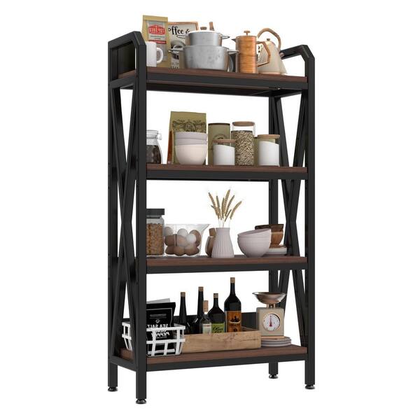 Gerard 4-Level Storage Shelves Black Mental Classic Pantry Organizers for Garage, Pantry, Bathroom