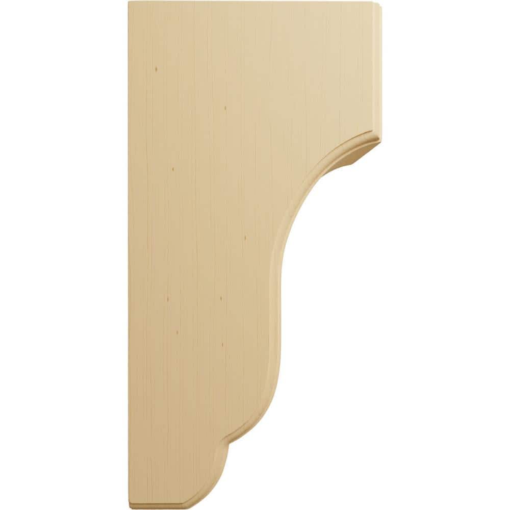 14-Inch Unfinished Alder Wood Architectural Corbel