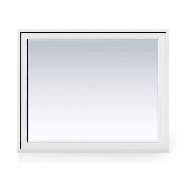 James Martin Vanities Addison 48 in. W x 39 in. H Framed Rectangular Wall Bathroom Vanity Mirror in Glossy White