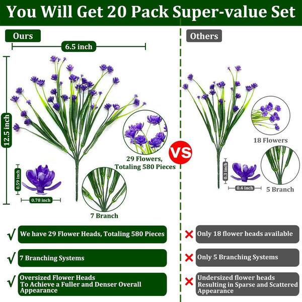 Indoor/Outdoor 12.5 in. Purple Artificial Other Daffodil