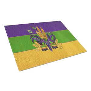 Mardi Gras Feather Mask Tempered Glass Cutting Board