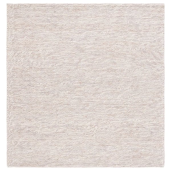 Natura 8 ft. x 8 ft. Beige/Ivory Uniform Marle Square Area Rug