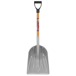 31 in. Wood Handle D-Grip Plastic Scoop Shovel