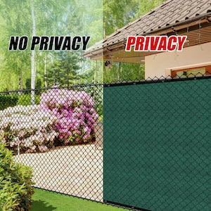 6 ft. x 10 ft. Green Privacy Fence Screen Mesh Fabric Cover Windscreen with Reinforced Grommets for Garden Fence