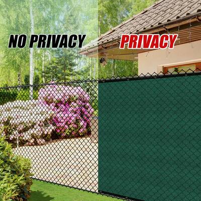 6 ft. x 25 ft. Green Privacy Fence Screen Mesh Fabric Cover Windscreen with Reinforced Grommets for Garden Fence