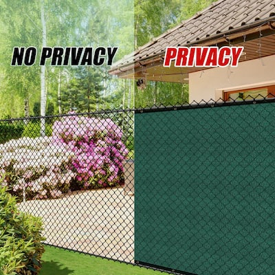 6 ft. x 50 ft. Green Privacy Fence Screen Mesh Fabric Cover Windscreen with Reinforced Grommets for Garden Fence