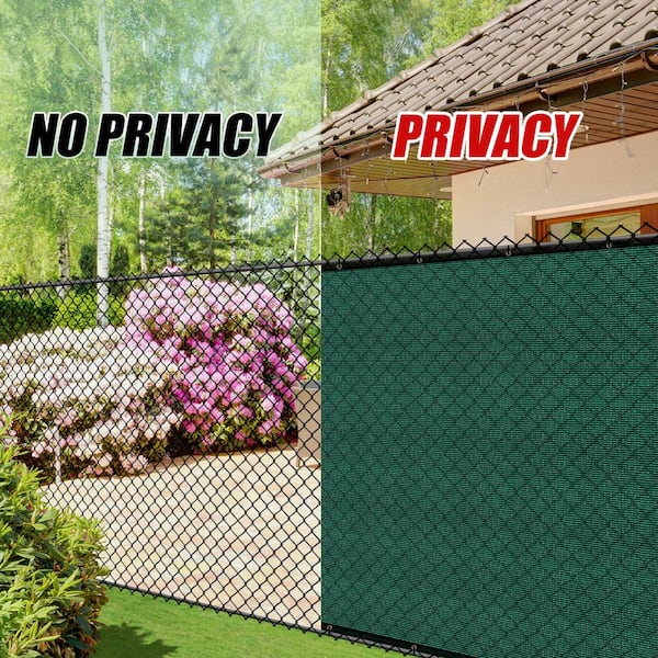 6 ft. x 50 ft. Heavy-Duty PLUS Green Privacy Fence Screen Mesh Fabric with Extra-Reinforced Grommets for Garden Fence