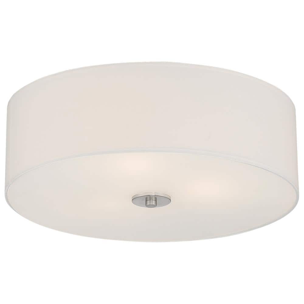 Antique Brushed Brass LED Drum Ceiling Light - Transitional Design