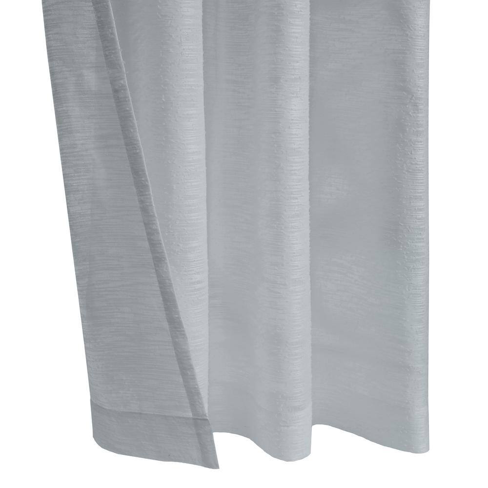 Light Gray Sheer Grommet Polyester Window Panel