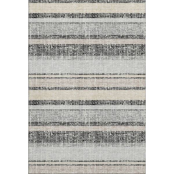 Mayfield Premium Machine Washable Abstract AMF2122 Black 9 ft. x 12 ft. Area Rug