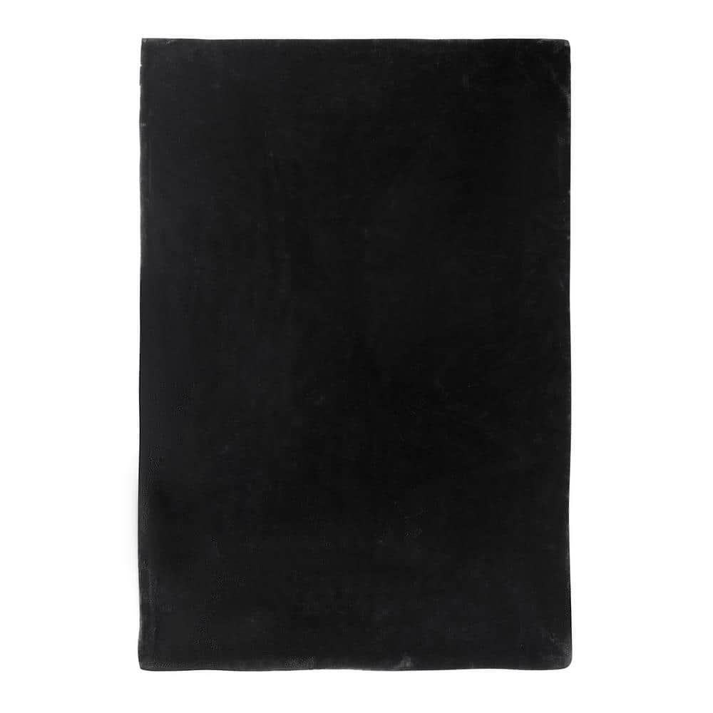 Black 50"x70" Reversible Faux Fur Throw Blanket
