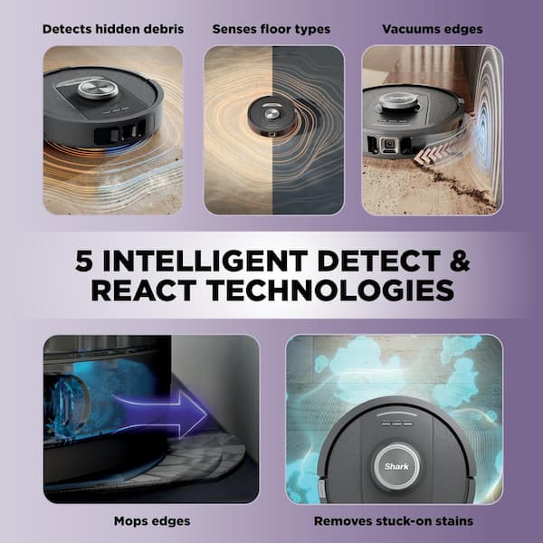 Shark PowerDetect NeverTouch 13in Robotic Vacuum and Mop with