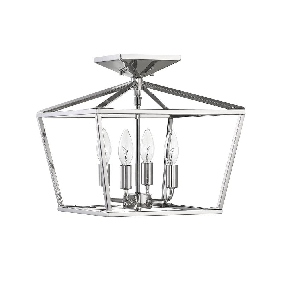 Bohemian Polished Nickel 4-Light Semi-Flush Ceiling Fixture