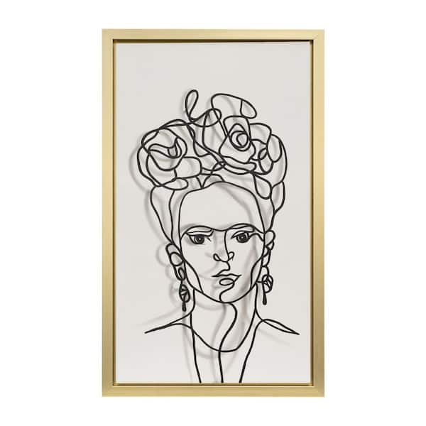 Black Framed Frida Illusion Canvas Art Print 59 in. x 35 in.