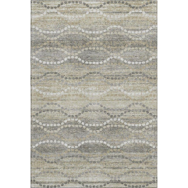 Mayfield Premium Machine Washable Abstract AMF2030 Pewter 10 ft. x 14 ft. Area Rug