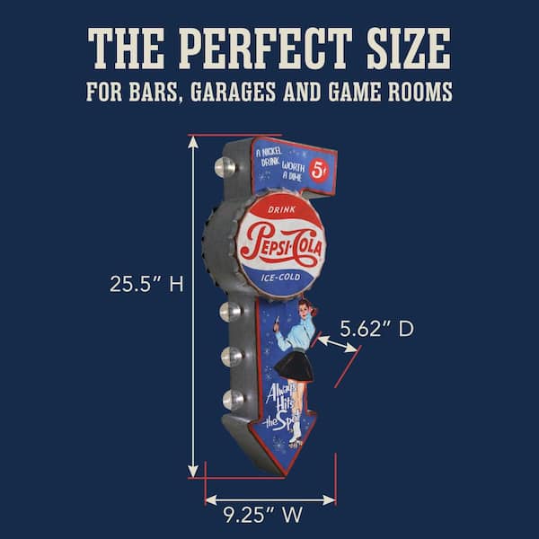 American Art Decor 25.5 in. x 9.25 in. Red and Blue Licensed Pepsi
