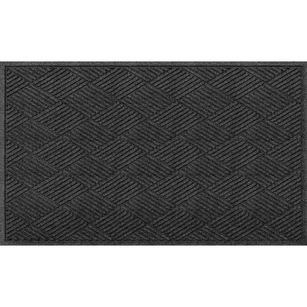 Waterhog Diamonds Charcoal 35 in. x 59 in. PET Polyester Indoor Outdoor Doo