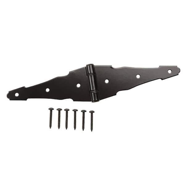 Everbilt 6 in. Standard Black Heavy Duty Decorative Strap Hinge