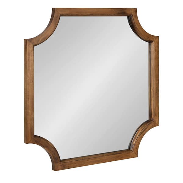 Kate and Laurel Hogan 24.00 in. H x 24.00 in. W Square Wood Framed Rustic Brown Mirror