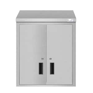 24 in. Stainless Steel Wall Cabinet with Hinged Doors