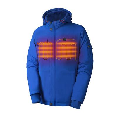 Men's 3X-Large Blue 7.2-Volt Lithium-Ion Heated Hooded Jacket with (1) 5.2Ah Battery and Charger