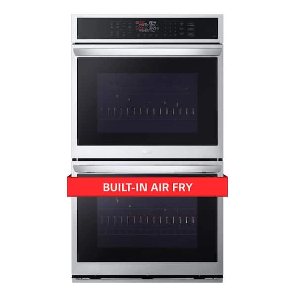 LG 9.4 cu. ft. Smart Double Wall Oven with Fan Convection, Air Fry in PrintProof in Stainless Steel