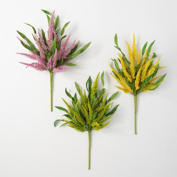SULLIVANS 22" Artificial Multicolor Spike Bush - Set of 3
