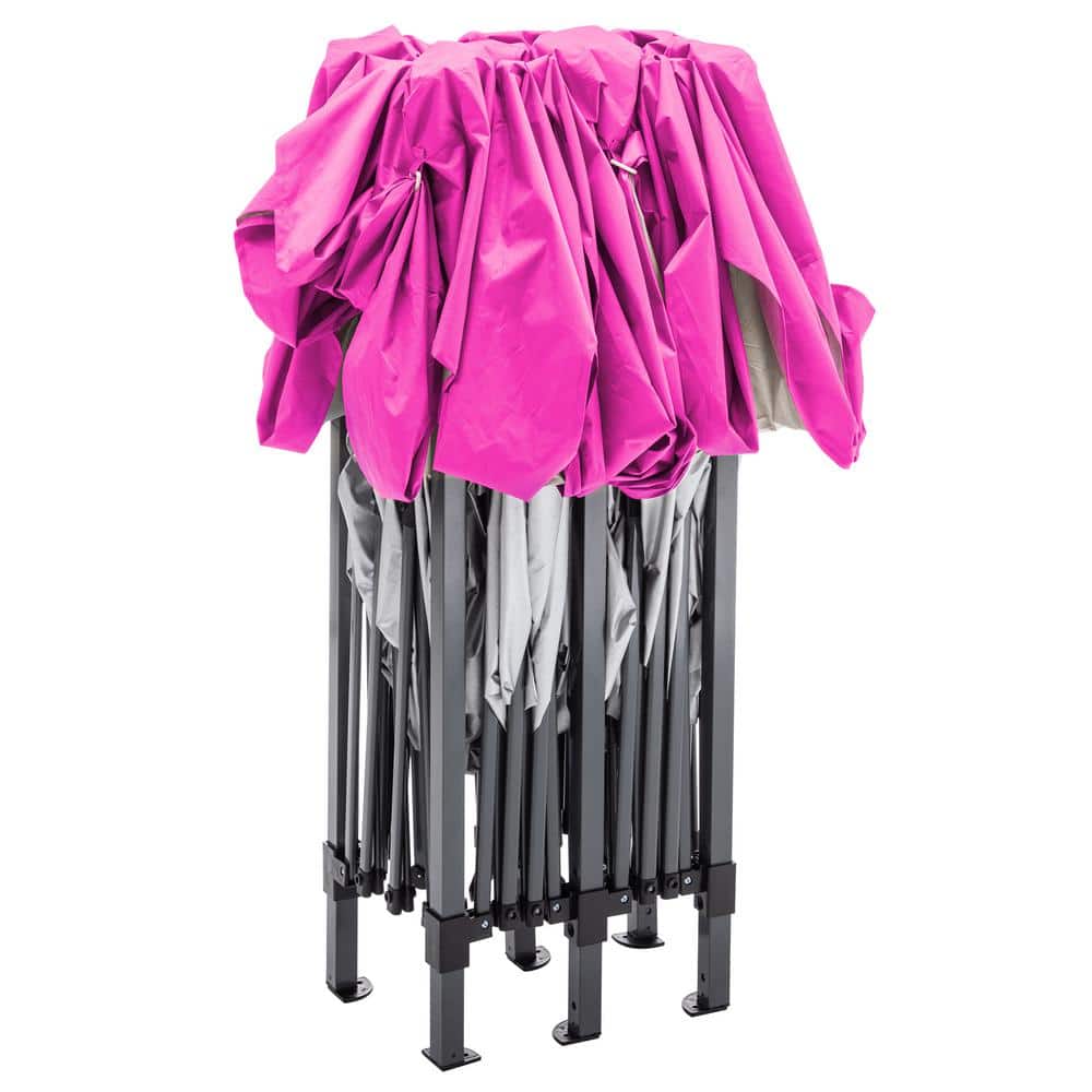 10 ft. x 20 ft. Pink Outdoor Portable Party Folding Tent, Pop Up Canopy wit