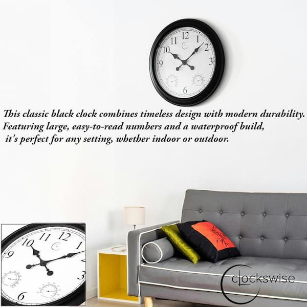 indoor outdoor clock thermometer combo