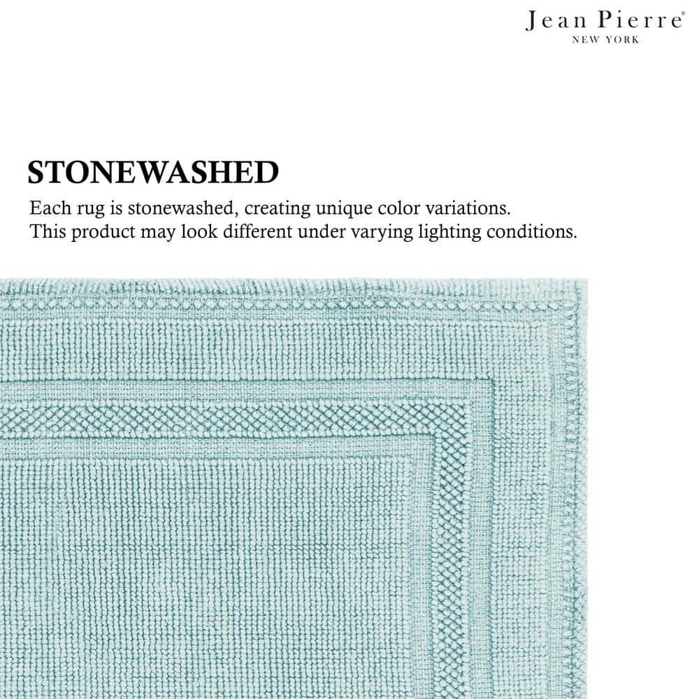 Marine Blue Stonewashed Cotton Chic Bath Rug 21"x34"