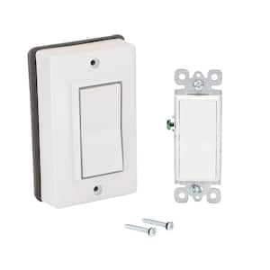 1-Gang Metal Weatherproof Single Decorator Switch and Electrical Cover Kit, White