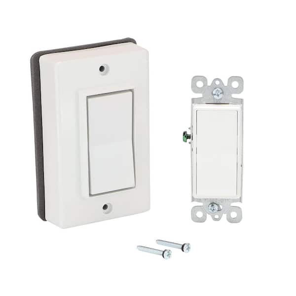 Commercial Electric 1-Gang Metal Weatherproof Single Decorator Switch and Electrical Cover Kit, White