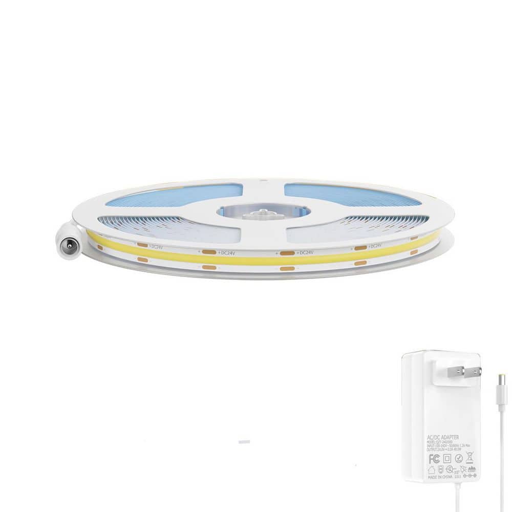 COB 32.8 ft. Dotless LED Lights Warm White 2700K with RF Remote, Super Bright Dimmable 24V Adhesive LED Tape Light price history on PriceWatchPro
