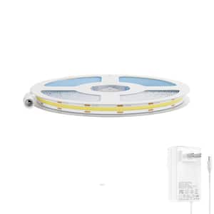COB 32.8 ft. Dotless LED Lights Warm White 2700K with RF Remote, Super Bright Dimmable 24V Adhesive LED Tape Light