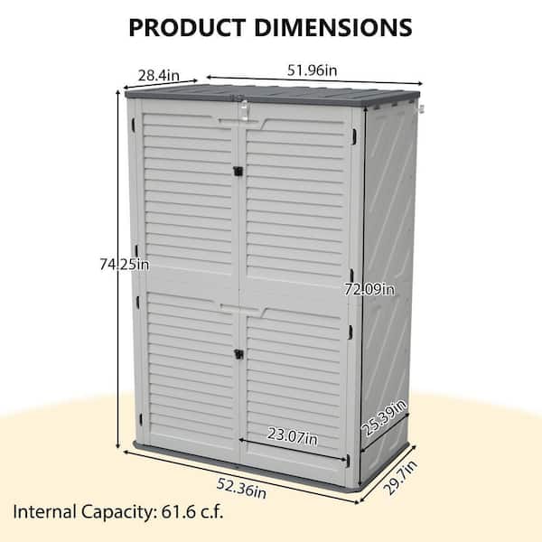 HumblePleb 52 in. W x 30 in. D x 74 in. H HDPE Plastic Vertical