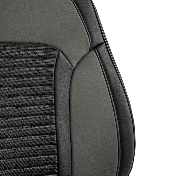FH Group Deluxe Faux Leather 47 in. x 23 in. x 1 in. Diamond Pattern Car Seat  Cushions DMPU089BLACK102 - The Home Depot