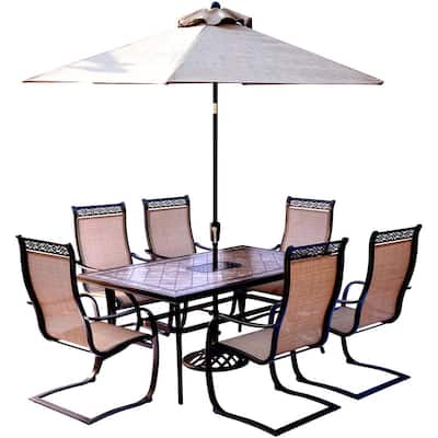 Umbrella Included Patio Dining Sets, Patio Table With 6 Chairs And Umbrella